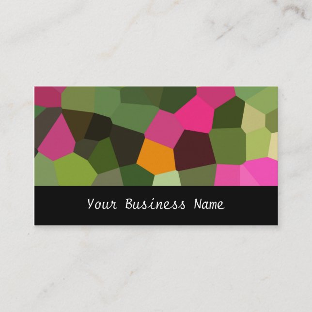 Cartão De Visita Laranja, Pinks, Verde, Abstrato preto (Frente)