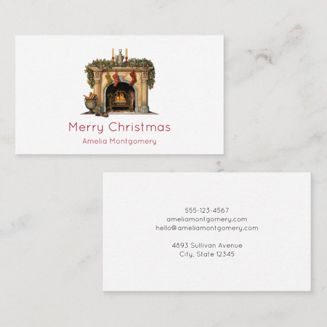 Cartão De Visita Lareira Vitoriana Cozy (Frente/Verso)