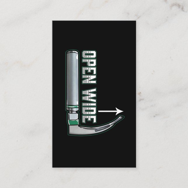 Cartão De Visita laringoscópio CRNA Intubação do anestesiologista (Frente)