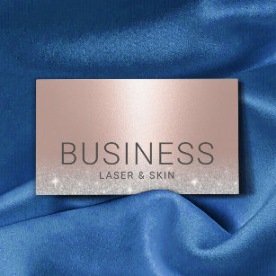 Cartão De Visita Laser & Skin Beauty Salon Estheticista Rosa Dourad