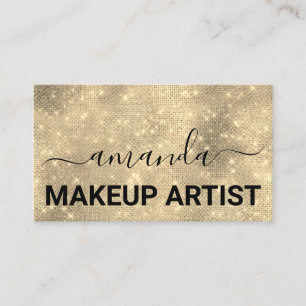 Cartão De Visita Lash Care Makeup Logotipo Abstrato Dourado Spark