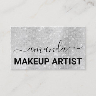 Cartão De Visita Lash Care Makeup Logotipo Hairdresser Cinza Prata