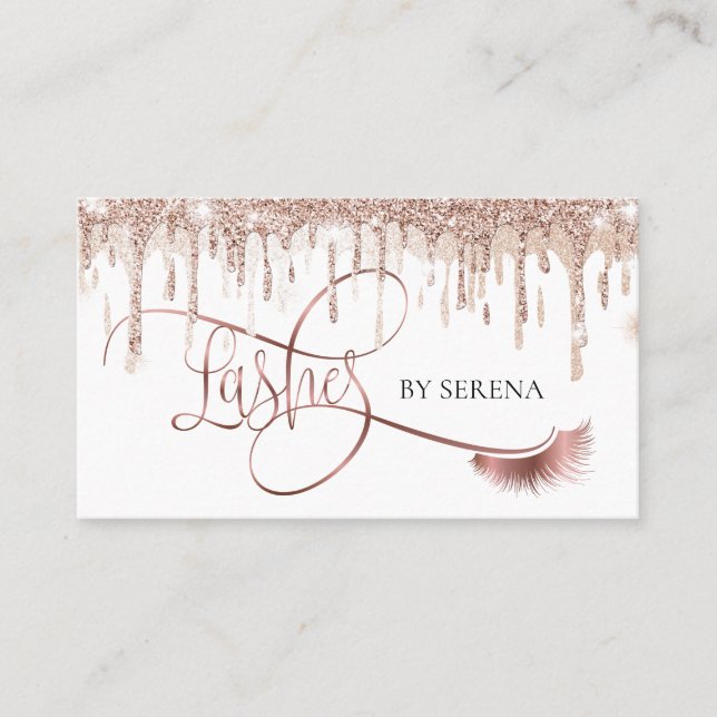 Cartão De Visita Lash de Garotas Douradas Lashes Beleza Menina (Frente)