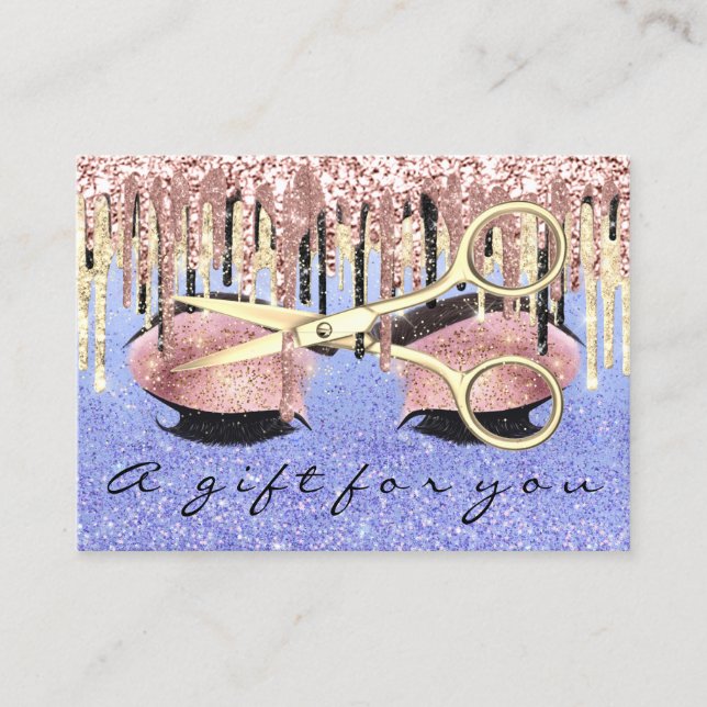 Cartão De Visita Lash do Artista Makeup do Hairdresser do Certifica (Frente)