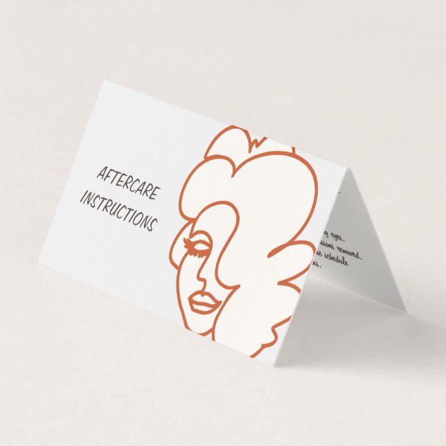 Cartão De Visita Lash Eyelash Extensões Após Instruções do Care (Frente)