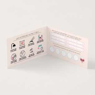 Cartão De Visita Lash Instruções de Cuidados e Lealdade de Compro