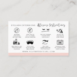 Cartão De Visita Lash Instruções pós-tratamento Adicione seu logoti