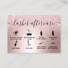 Cartão De Visita Lash moderno, rosa dourado, metálico