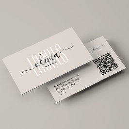 Cartão De Visita Lash Tech Artista de Sobrancelhas Elegant Sand