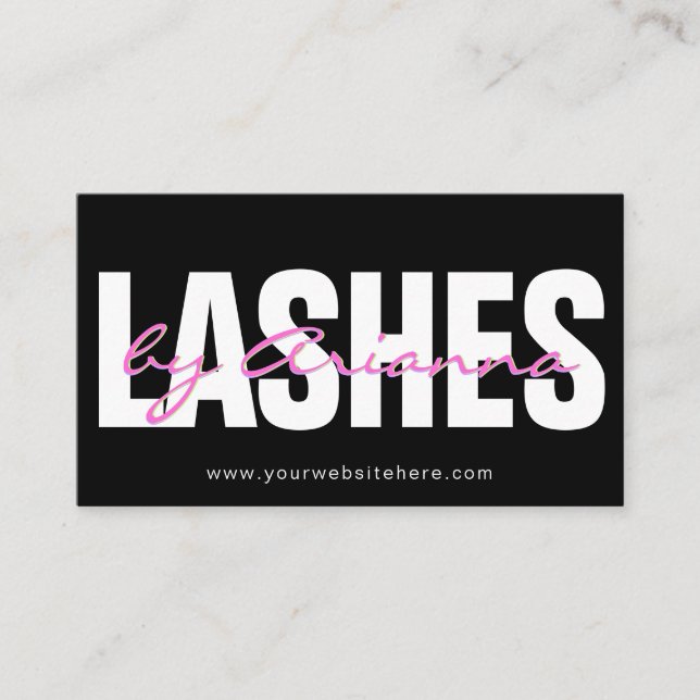 Cartão De Visita Lash Tech Eyelash Extensões Lashes Boutique Neon  (Frente)
