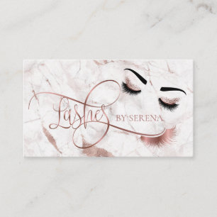 Cartão De Visita Lashes Beauty Makeup Girl Lash Extension Marble