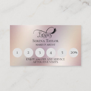 Cartão De Visita Lashes Beauty Makeup Girl Lash Holographic Lealdad
