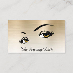 Cartão De Visita *~* Lashes Brows Extensões QR Glitter Dourado