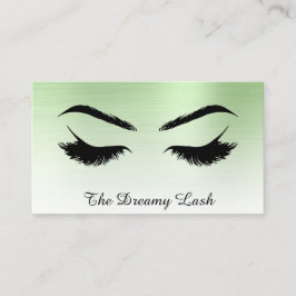 Cartão De Visita *~* Lashes Brows Extensões QR Metal CELERY VERDE