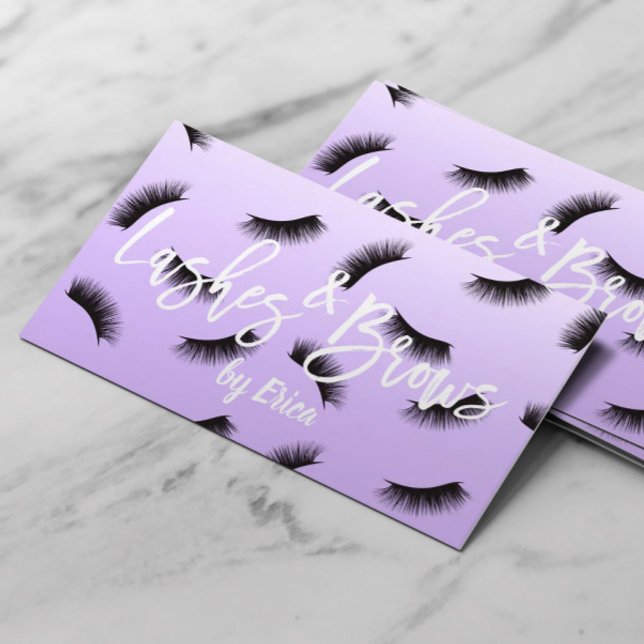 Cartão De Visita Lashes Brows Makeup Artist ClassLavanda (Criador carregado)