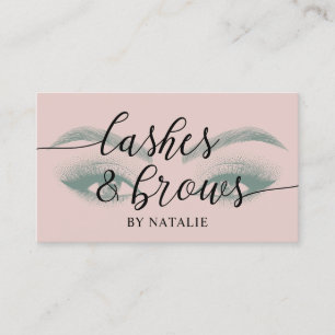 Cartão De Visita Lashes Brows Makeup Artista Blush Típgrafia Rosa