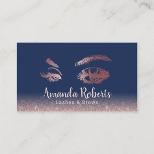 Cartão De Visita Lashes Brows Makeup Artista Rosa Marinho Glitter D