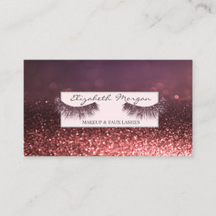 Cartão De Visita Lashes de Faux do Bokeh Profissional Moderno