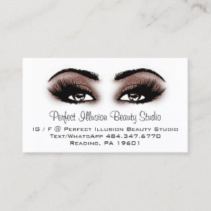 Cartão De Visita Lashes de serviços de maquiagem de beleza perfeit
