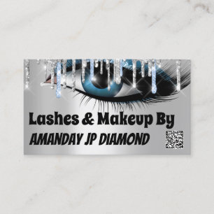 Cartão De Visita Lashes do logotipo Micorblade 6 Punch Blue Drives 