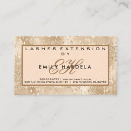 Cartão De Visita Lashes Dourados com Largura com Instrução Pós-Cuid