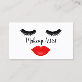 Cartão De Visita Lashes e Artista de Maquiagem de Batom