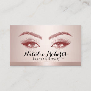 Cartão De Visita Lashes e Brotos Lâmpadas com Rosa de Lâmpada par