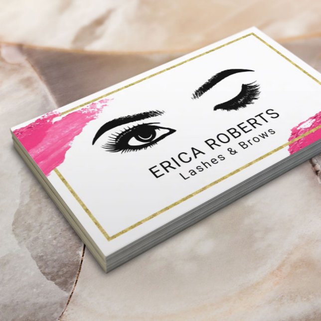 Cartão De Visita Lashes Eyelash Makeup Artista Piscar os olhos Eye  (Criador carregado)
