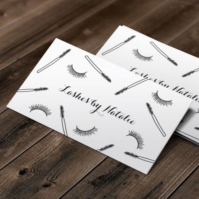 Cartão De Visita Lashes Makeup Artist Cute Eyelash Salon (Criador carregado)