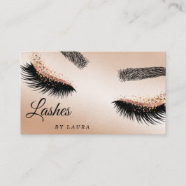 Cartão De Visita Lashes Makeup Artista Rosa Dourado Mascara Brows