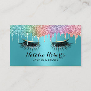 Cartão De Visita Lashes Makeup Artista Unicorn Drivers Turquoise Sa