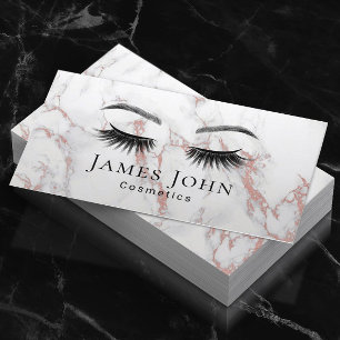 Cartão De Visita Lashes Maquiagem Olhos Fechados Rosa de Salão Dou