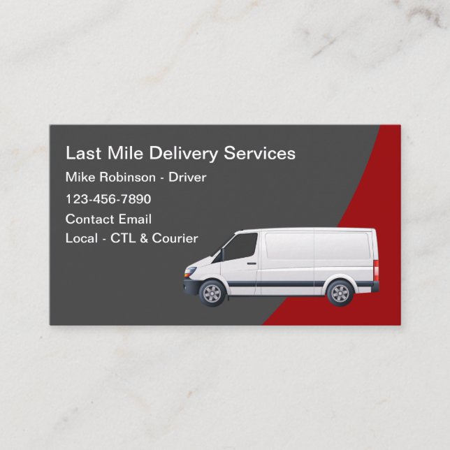 Cartão De Visita Last Mile Delivery Courier Shipping (Frente)