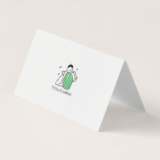 Cartão De Visita lata de lixo e citação média (Frente)