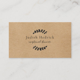 Cartão De Visita Laurel Deixa Rustic Kraft