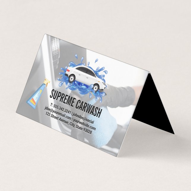 Cartão De Visita Lava-Automóvel | Limpeza Externa Automática (Frente)