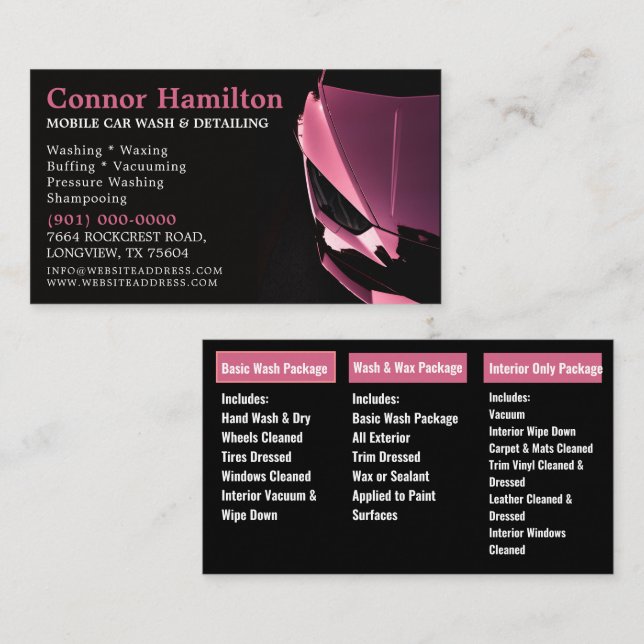 Cartão De Visita Lava Portátil Da Pressão De Lavagem (Frente/Verso)