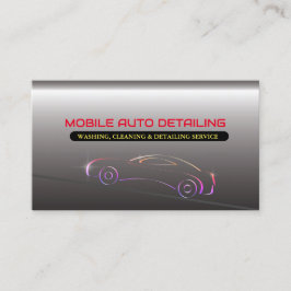 Cartão De Visita Lavagem Automática Móvel, Limpeza e Prata Detalhad