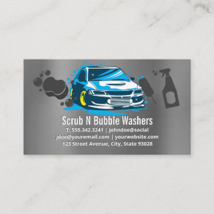 Cartão De Visita Lavagem de Carros   Auto e Bolhas   Limpa Tudo