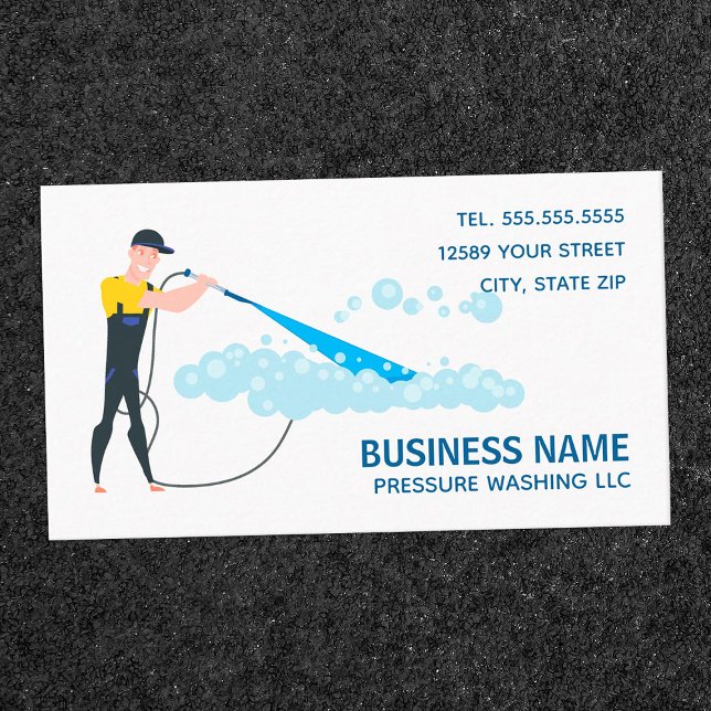 Cartão De Visita Lavagem de energia por pressão (Pressure Washing Business Cards)
