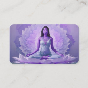 Cartão De Visita *~* Lavanda AP32 Lotus Yoga Mulher QR Mandala