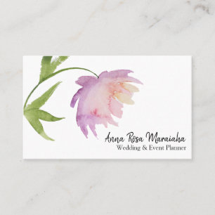 Cartão De Visita *~* Lavanda de Peony Elegante Cor de Água Rosa Fl