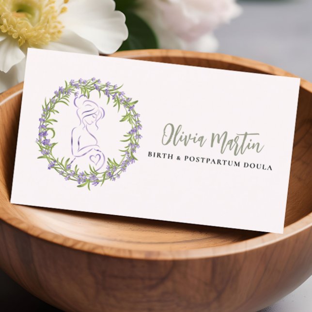 Cartão De Visita Lavanda e Escamotear o Nascimento Moderno e o Post (Criador carregado)