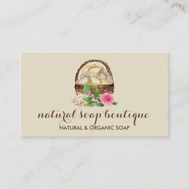 Cartão De Visita Lavanda Homemade Soap de cera de soja (Frente)