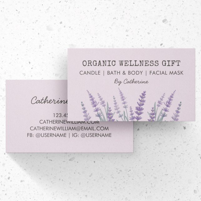 Cartão De Visita Lavanda Natural Ecológica Molar (Front and Back Side)