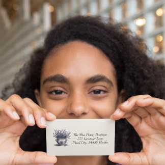 Cartão De Visita Lavanda no Azul Delft, personalizável