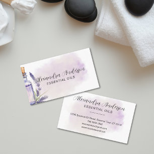 Cartão De Visita Lavanda Óleos Essenciais Aquarela Floral