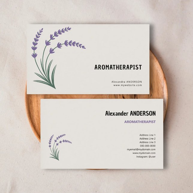 Cartão De Visita Lavender & Aromatherapist (Lavender & Aromatherapist Business Card)