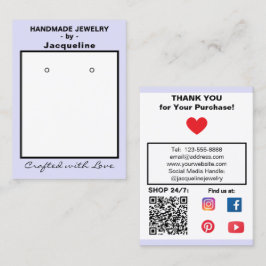 Cartão De Visita Lavender Jewelry Earrings Social QR Code