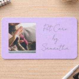 Cartão De Visita Lavender Script Business Card QR Code Service Menu